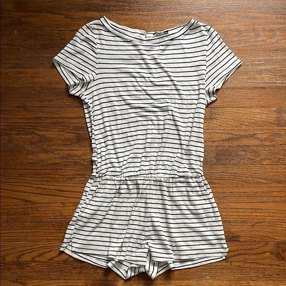 Urban Outfitters BDG White and Black Striped Romper